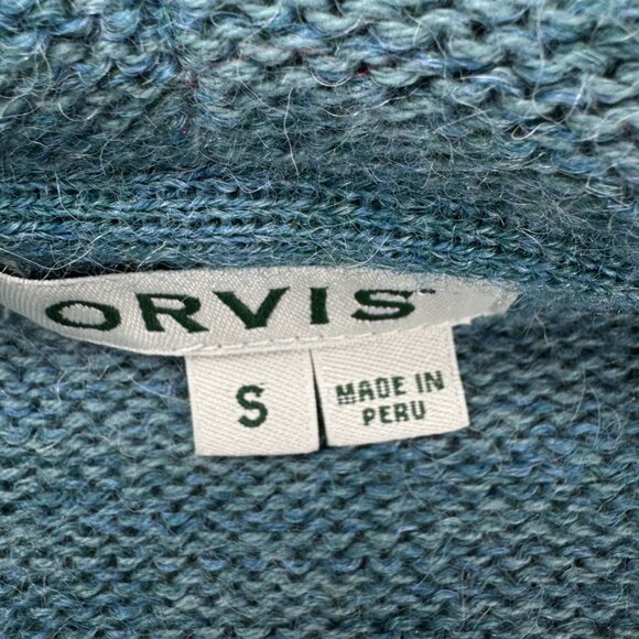 Orvis Women's Open Cardigan Size Small Aztec Detail Beautiful Alpaca Cotton blen - Picture 4 of 8